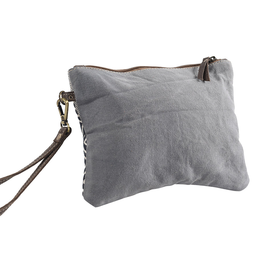 OHLAY WRISTLET Upcycled Wool Canvas Genuine Leather women bag western handbag purse