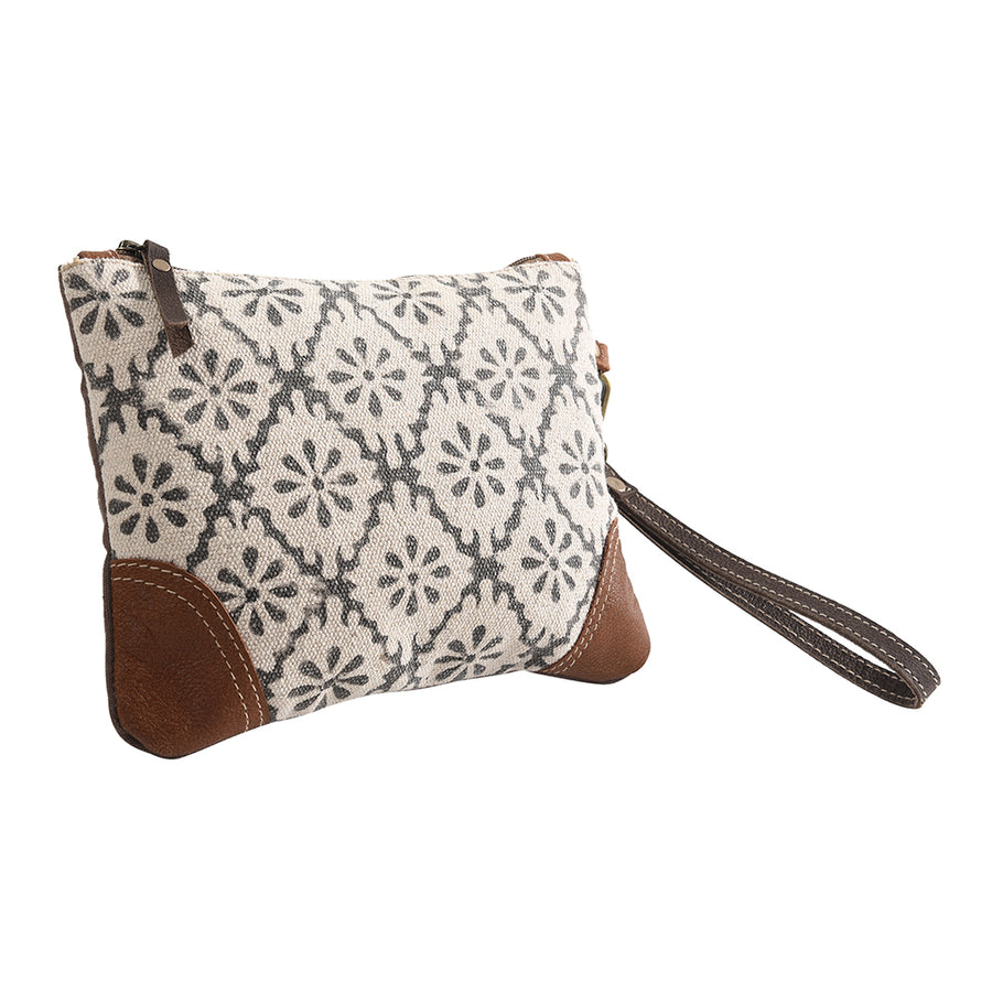 OHLAY WRISTLET Upcycled Wool Canvas Genuine Leather women bag western handbag purse - Uhorse