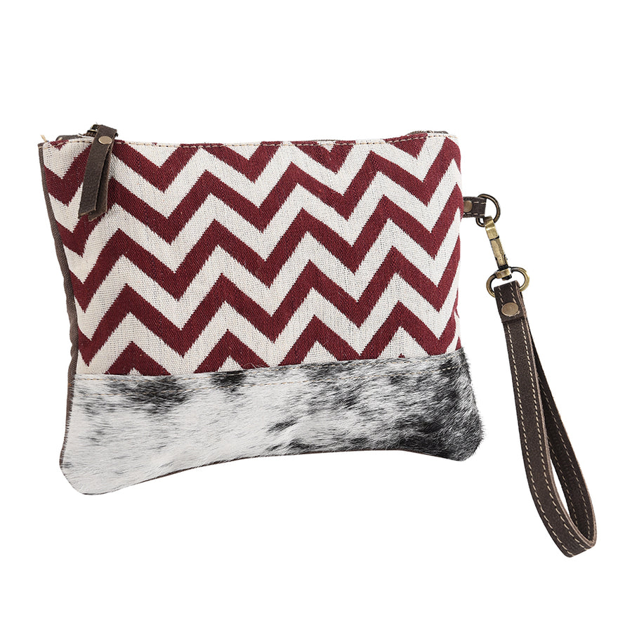 OHLAY WRISTLET Upcycled Wool Canvas Hair-on Genuine Leather women bag western handbag purse - Uhorse