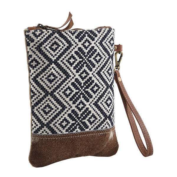 OHLAY WRISTLET Upcycled Wool Canvas Genuine Leather women bag western handbag purse - Uhorse