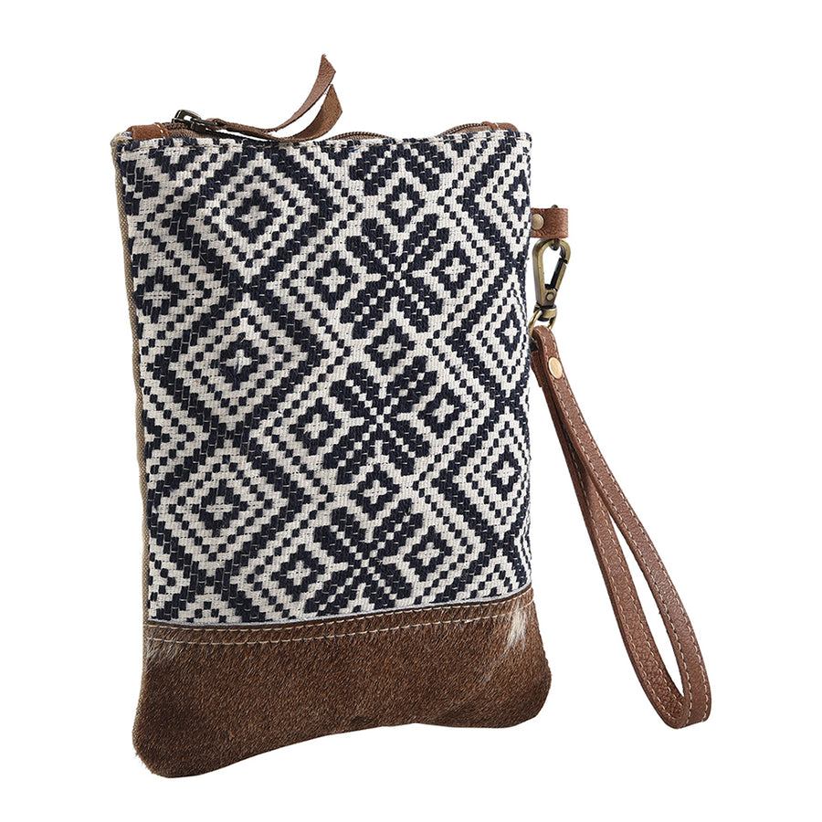 OHLAY WRISTLET Upcycled Wool Canvas Genuine Leather women bag western handbag purse - Uhorse