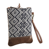 OHLAY WRISTLET Upcycled Wool Upcycled Canvas  Genuine Leather women bag western handbag purse