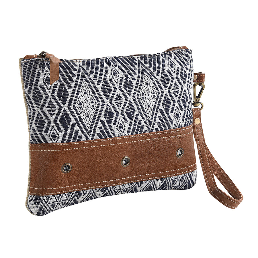 OHLAY WRISTLET Upcycled Wool Upcycled Canvas Genuine Leather women bag western handbag purse - Uhorse