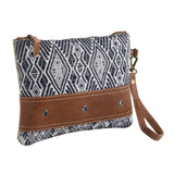 OHLAY WRISTLET Upcycled Wool Upcycled Canvas Genuine Leather women bag western handbag purse - Uhorse