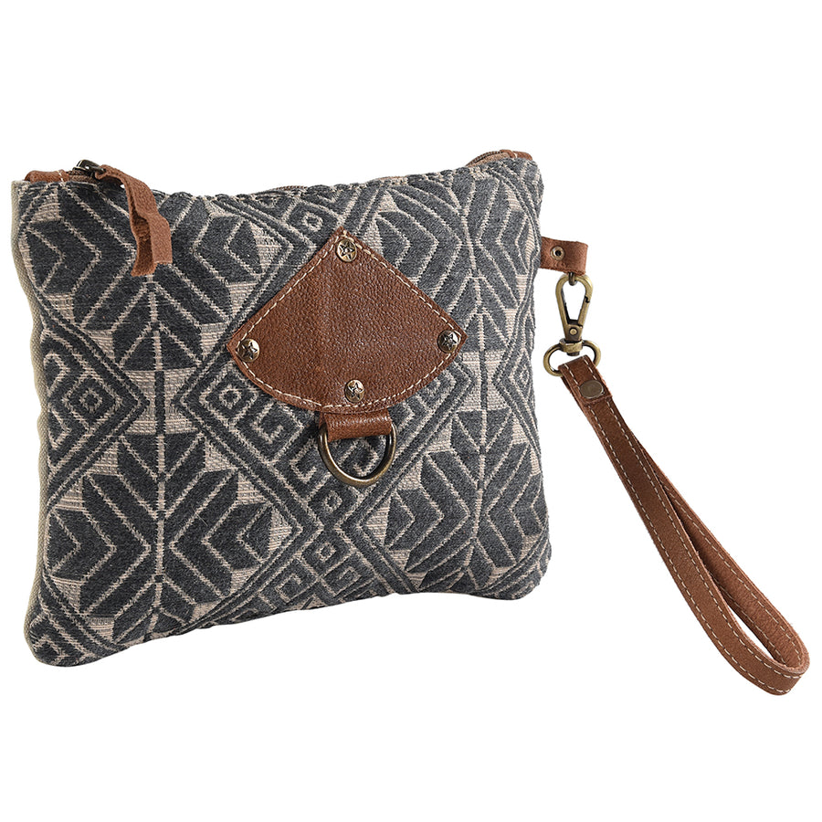 OHLAY WRISTLET Upcycled Wool Upcycled Canvas Genuine Leather women bag western handbag purse - Uhorse