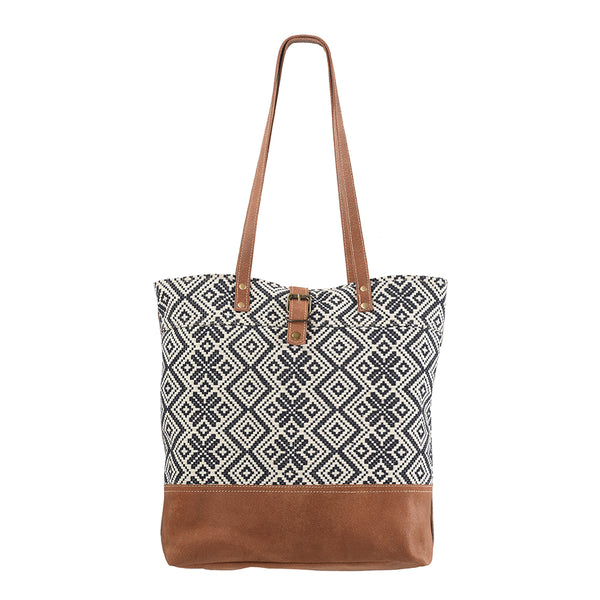 OHLAY KB285 TOTE Upcycled Wool Canvas Genuine Leather women bag by Hilason – Cowboy and equestrian accessories