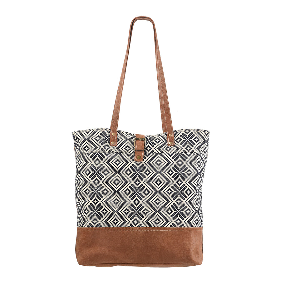 OHLAY KB285 TOTE Upcycled Wool Canvas Genuine Leather women bag by Hilason – Cowboy and equestrian accessories