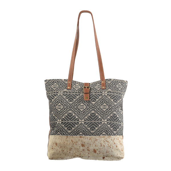 OHLAY KB287 TOTE Upcycled Wool Canvas Hair-on Genuine Leather women by Hilason – Cowboy and equestrian accessories