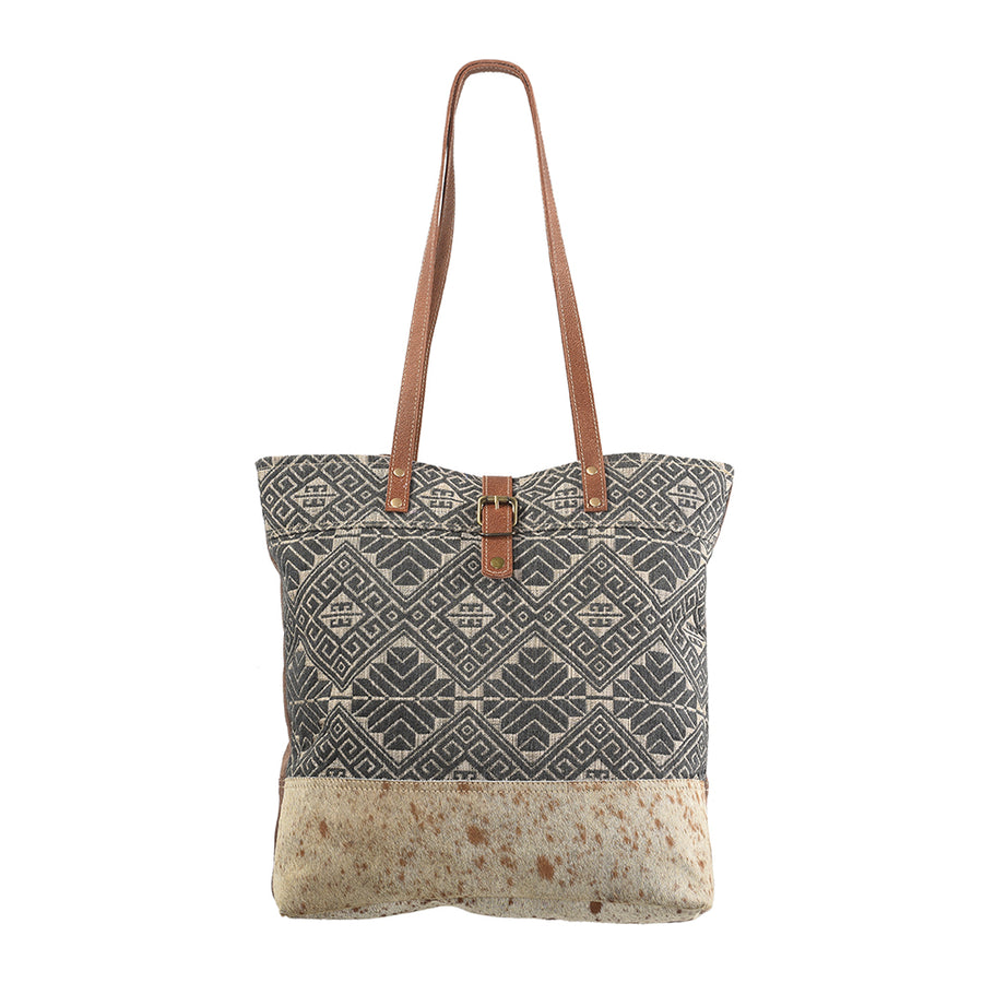 OHLAY KB287 TOTE Upcycled Wool Canvas Hair-on Genuine Leather women by Hilason – Cowboy and equestrian accessories
