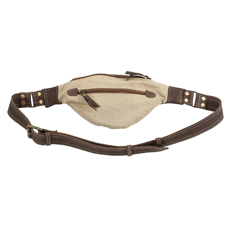 OHLAY Fanny Pack Upcycled Canvas Hair-On Genuine Leather Women Bag Western Handbag Purse | Handbags Belt for Womens Summer