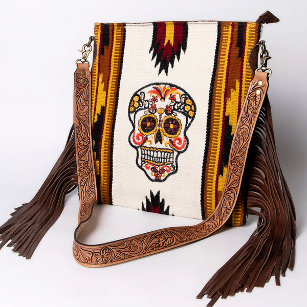 American Darling Large Crossbody Saddle Blanket Fabric Genuine Leather by Hilason – Cowboy and equestrian accessories