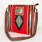 American Darling ADBGA271A Large Crossbody Hand Tooled Saddle Blanket Genuine Leather women bag western handbag purse