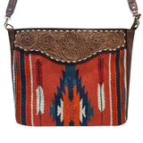 American Darling Messenger Hand Tooled Saddle Blanket Genuine Leather women bag western handbag purse