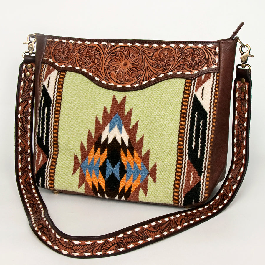 American Darling Messenger Bag Hand Woven Saddle Blanket Leather - Uhorse