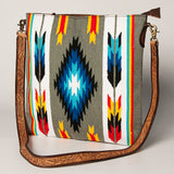 American Darling Large Cross body Bag Hand Woven Saddle Blanket Leather - Uhorse