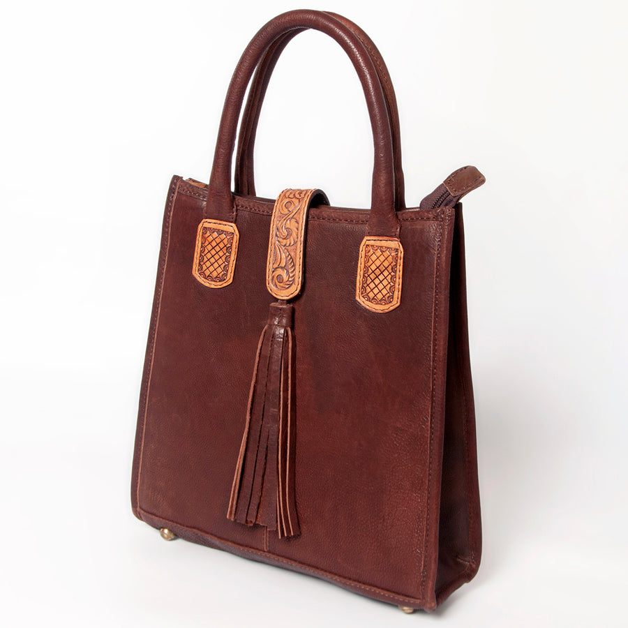 American Darling Tote Bag Vegetable-Tanned Genuine Leather Hand Tooled - Uhorse