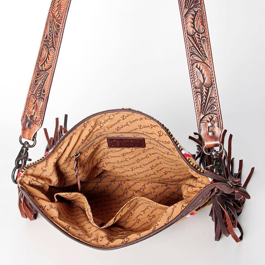 American Darling Signature Crossbody Hand Tooled Saddle Blanket Genuine Leather Women Bag Western Handbag Purse