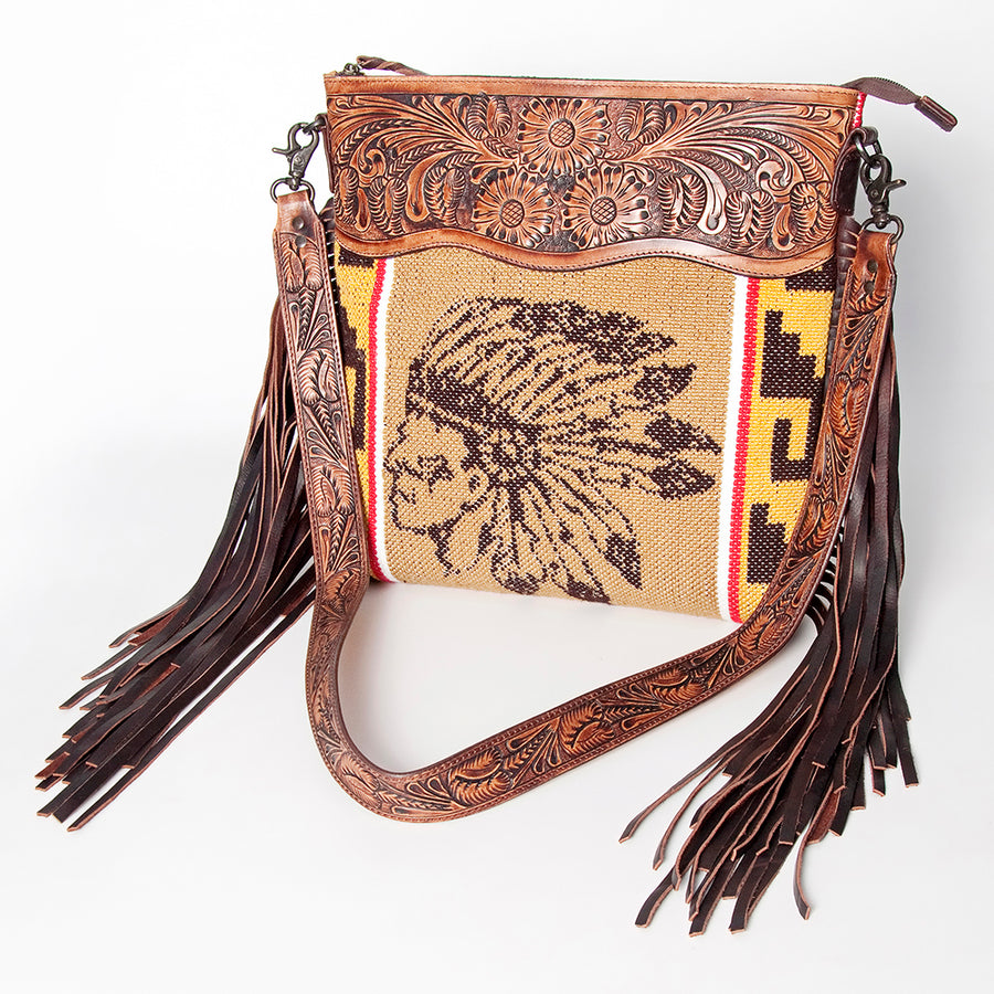 American Darling Signature Crossbody Hand Tooled Saddle Blanket Genuine Leather Women Bag Western Handbag Purse - Uhorse