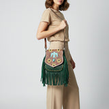 American Darling Messenger Hand Tooled Genuine Leather women bag western handbag purse