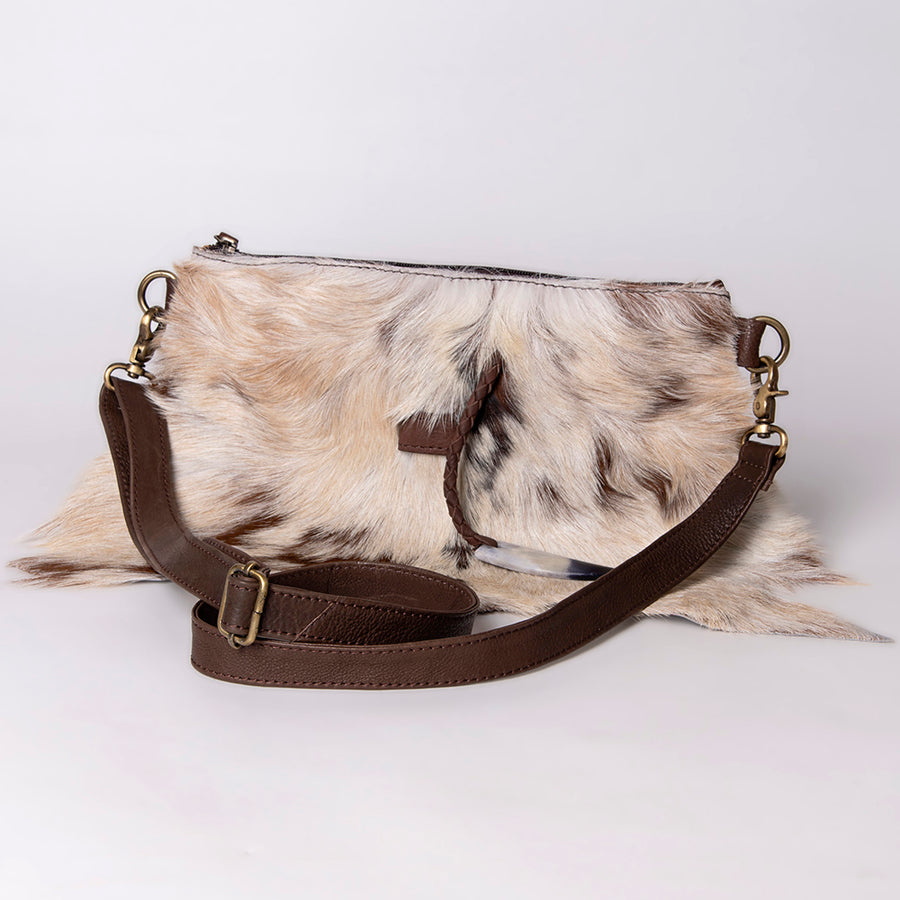 American Darling Hair-On Cowhide Small Cross body Bag - Fringed Western Leather Purse - Uhorse