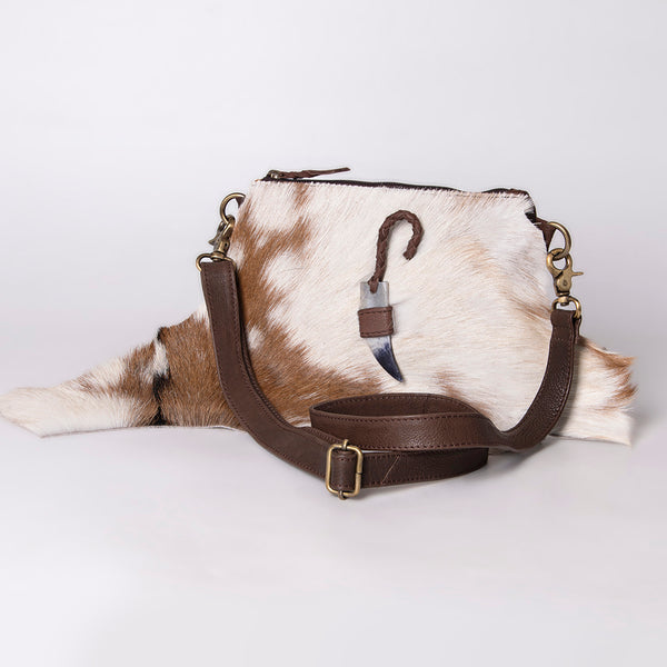 American Darling Hair-On Cowhide Cross body Bag - Braided Western Leather Purse - Uhorse