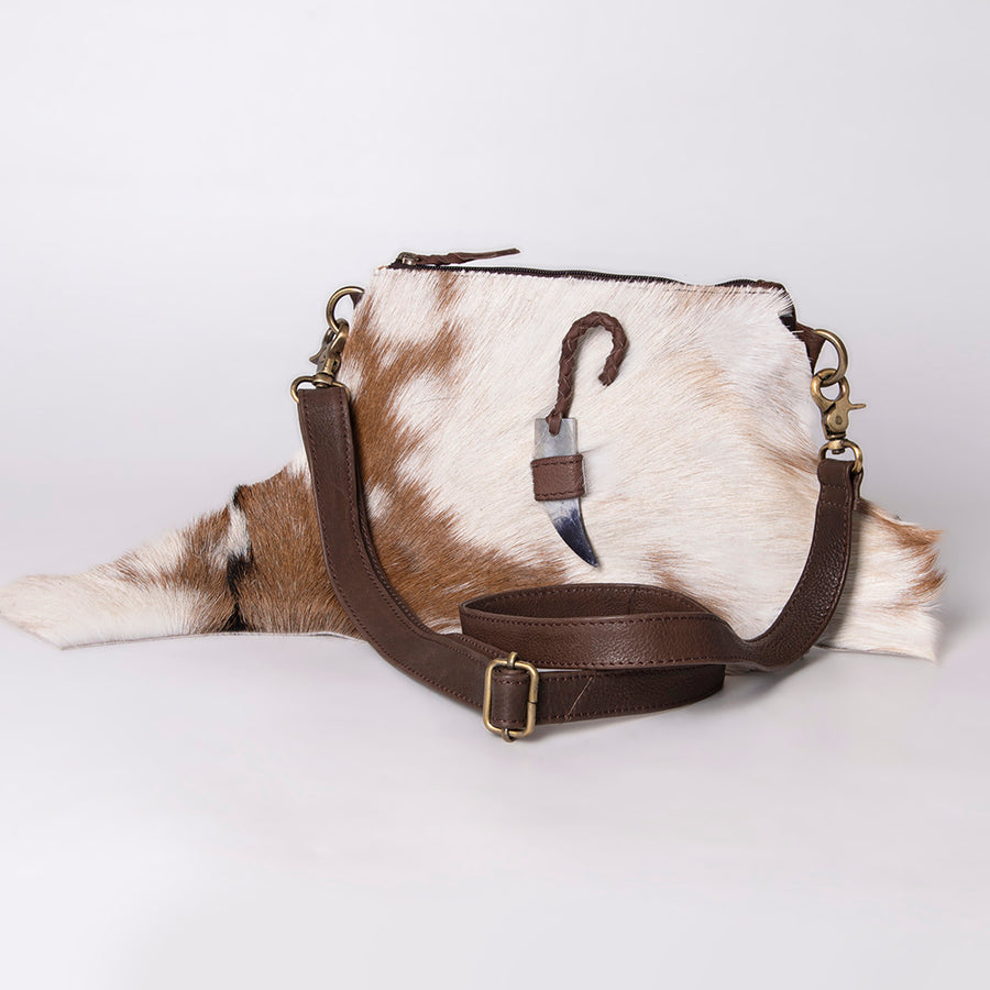 American Darling Hair-On Cowhide Cross body Bag - Braided Western Leather Purse - Uhorse