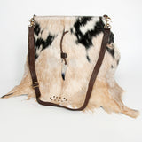 American Darling Hair-On Cowhide Large Cross body Bag - Fringed Western Leather Purse - Uhorse