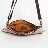 American Darling Large Cross body Bag Hair-On Cowhide Fringed Western Leather Purse with Rivets 16in x 16in