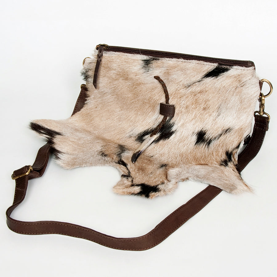 American Darling Hair-On Cowhide Large Cross body Bag - Fringed Western Leather Purse - Uhorse