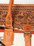 American Darling ADBG516 Duffel Hand Tooled Saddle Blanket Genuine Leather Women Bag Western Handbag Purse