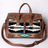 American Darling ADBG516 Duffel Hand Tooled Saddle Blanket Genuine Leather Women Bag Western Handbag Purse