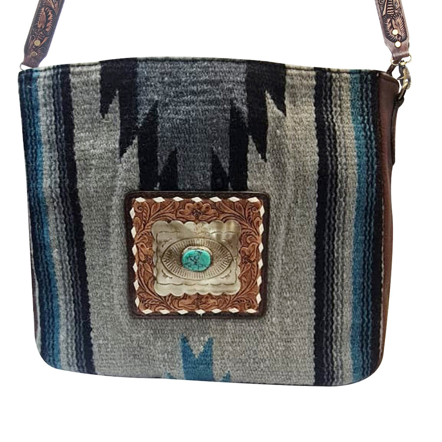 American Darling Messenger Hand Tooled Saddle Blanket Genuine Leather by Hilason – Cowboy and equestrian accessories