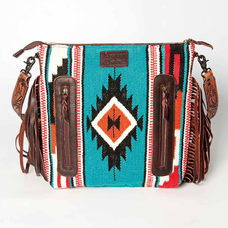 American Darling Signature Crossbody Hand Tooled Saddle Blanket Genuine Leather women bag western handbag purse