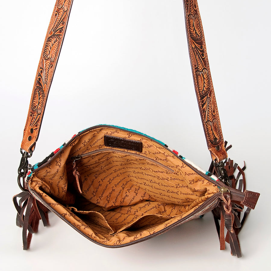 American Darling Signature Crossbody Hand Tooled Saddle Blanket Genuine Leather women bag western handbag purse