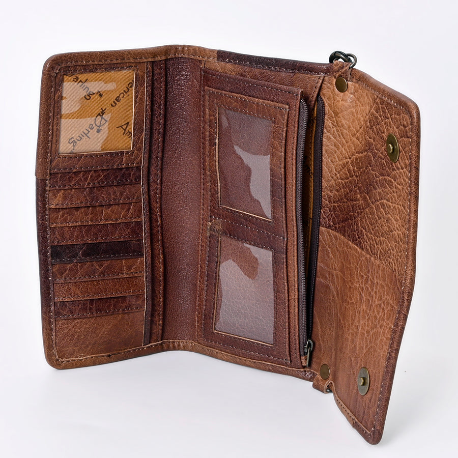 American Darling Wallet for Women, Hair-On Cowhide, Genuine Western Leather, Well-Compartmentalized Clutch with YKK Zipper