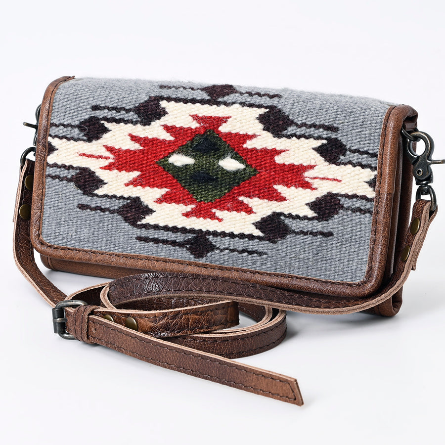 American Darling Hand Woven Saddle Blanket Western Leather Wallet with YKK Zipper - Uhorse