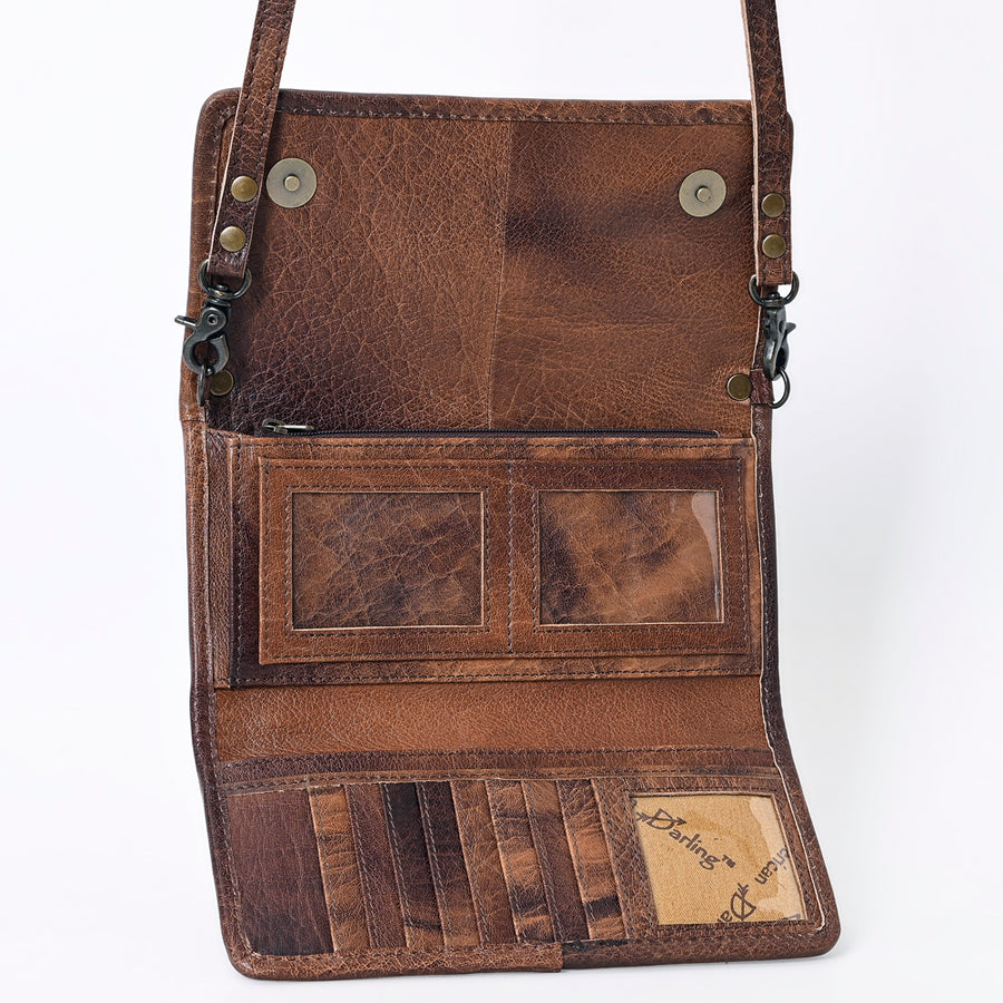 American Darling Wallet for Women, Hair-On Cowhide, Genuine Western Leather, Well-Compartmentalized Clutch with YKK Zipper