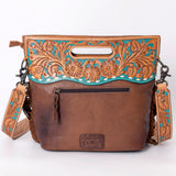 American Darling ADBG878 Clutch Hand Tooled Saddle Blanket Genuine Leather Women Bag Western Handbag Purse