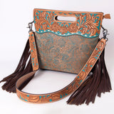 American Darling ADBG878 Clutch Hand Tooled Saddle Blanket Genuine Leather Women Bag Western Handbag Purse