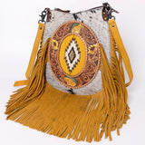 American Darling ADBG880 Messenger Hand Tooled Hair-On Genuine Leather Women Bag Western Handbag Purse