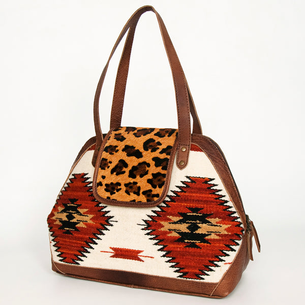 American Darling Western Tote Bag with Hair-On Cowhide and Hand Woven Saddle Blanket - Uhorse