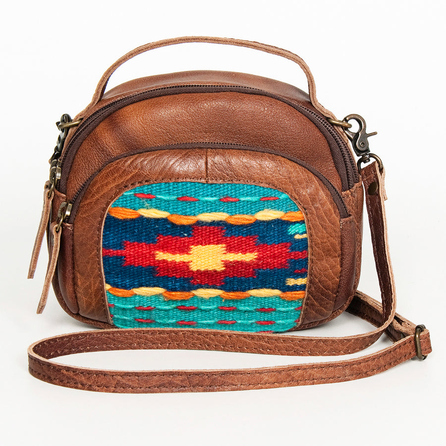American Darling Cross body Bag, Handcrafted Woven Genuine Leather, Vegetable Tanned Western Purse with YKK Zipper