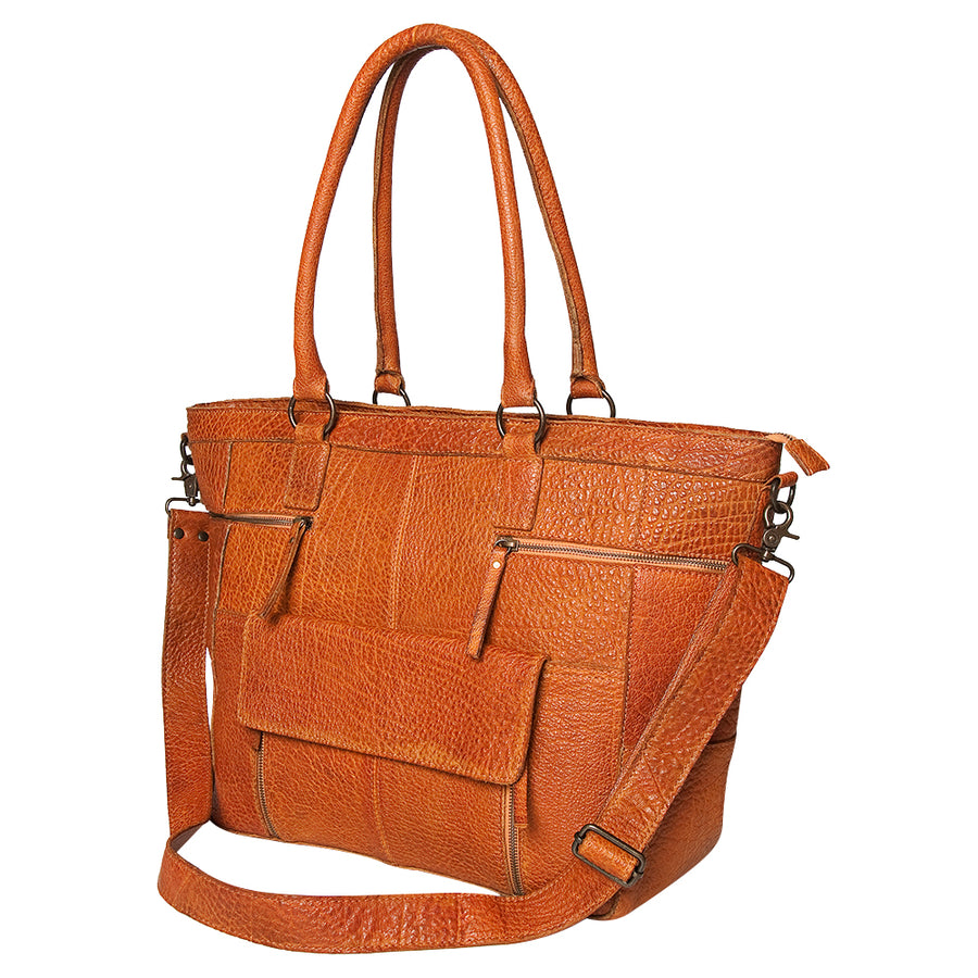 Never Mind Nmbgz126B Tote Vintage Handmade Genuine Cowhide Leather by Hilason – Cowboy and equestrian accessories