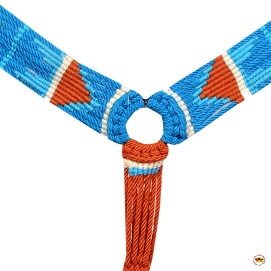 HILASON Western Wool Headstall & Breast Collar Tack Set Turquoise Brown | Leather for Horses