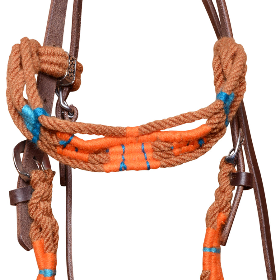 HILASON Western Wool Headstall & Breast Collar Tack Set Turquoise Brown | Leather for Horses