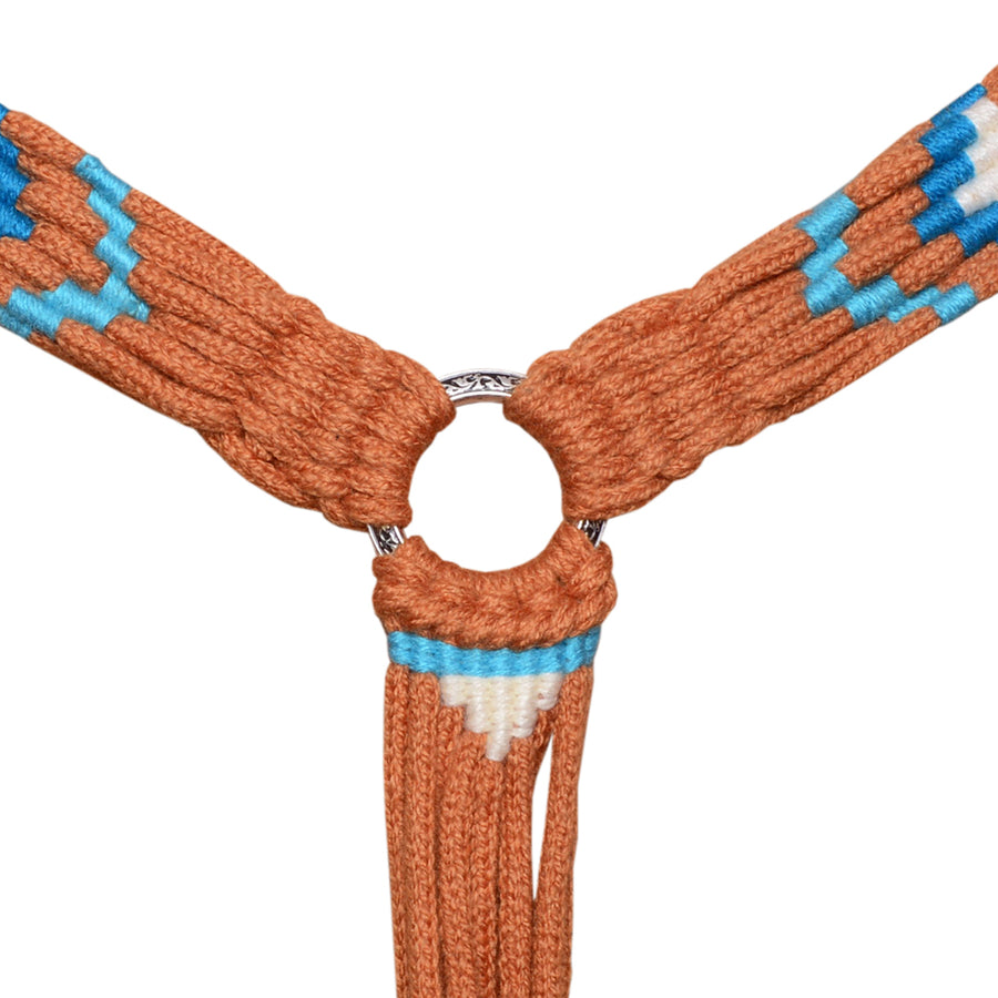 HILASON Western Wool Headstall & Breast Collar Tack Set Turquoise/Brown | Leather for Horses