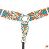 HILASON Western Wool Headstall & Breast Collar Tack Set Grey & Off White | Breast Collar | Head Stall | Western Breast Collar | Western Head Stall | Headstall and Breast Collar Set