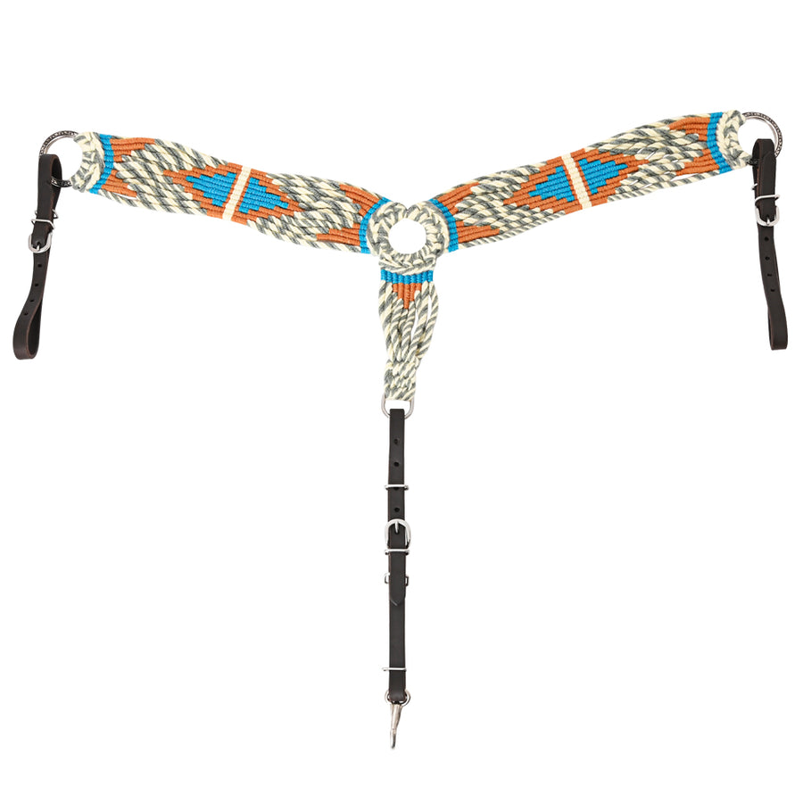 HILASON Western Wool Breast Collar Headstall Tack Set with Leather Tugs Grey and Off White - Uhorse