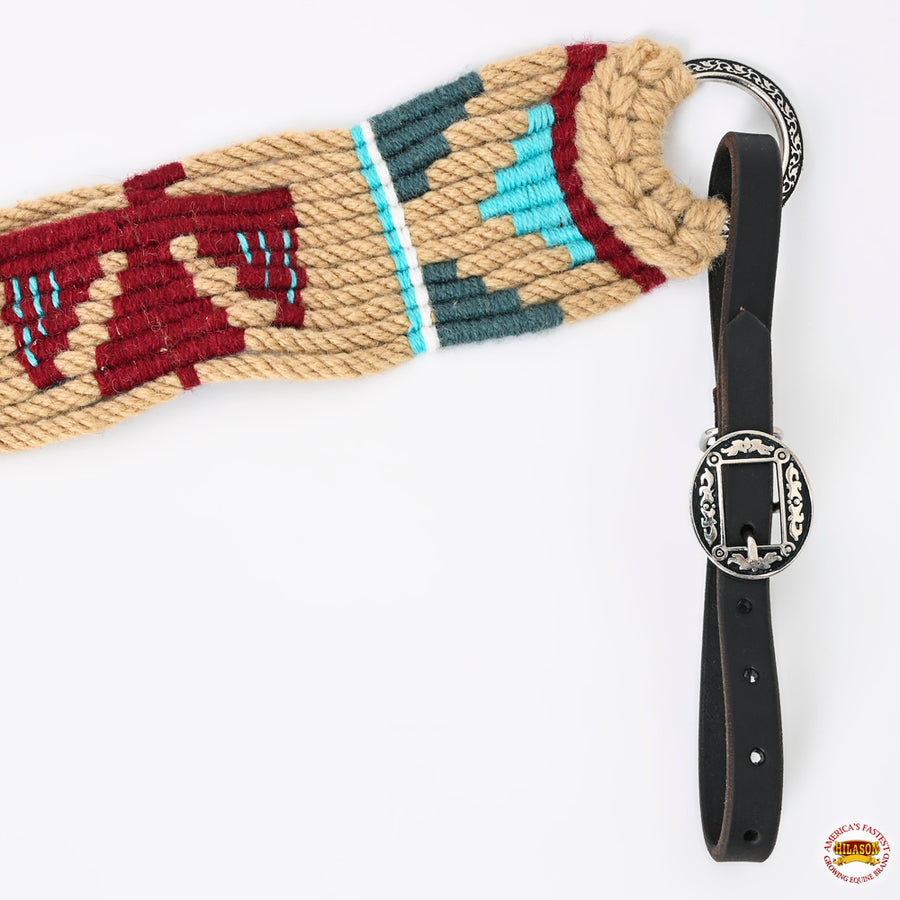 HILASON Western Wool Headstall & Breast Collar Tack Set Tan with Maroon |
