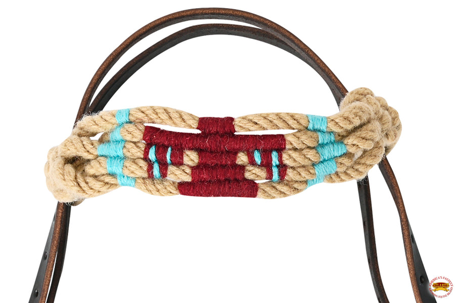 HILASON Western Wool Headstall & Breast Collar Tack Set Tan with Maroon |